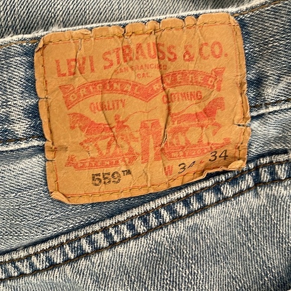 Levi's 559 Relaxed Straight Fit Jeans Men 34 x 34 Broken-In Soft Zip Fly - Picture 3 of 8